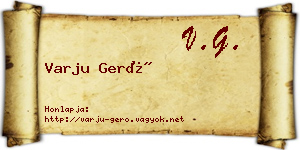 Varju Gerő névjegykártya